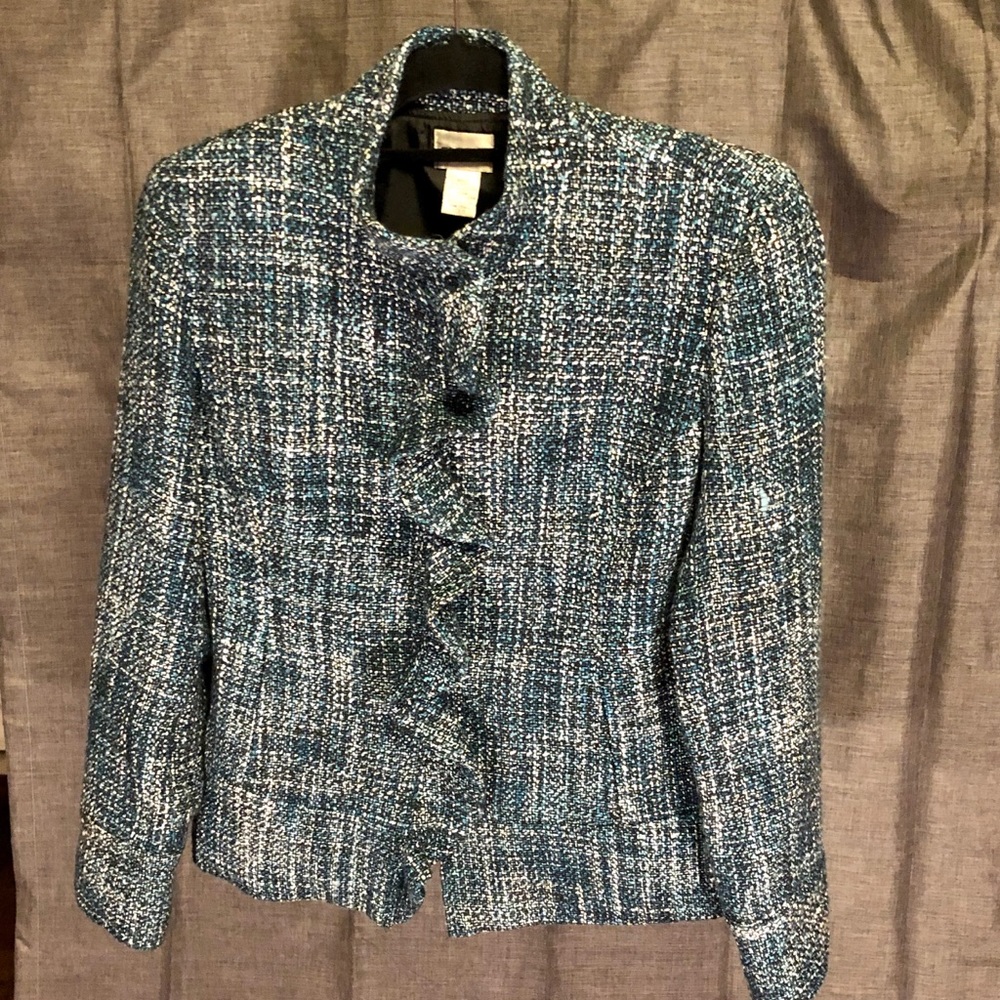 NWOT CHICO’S Mystic Tweed Rachele Ruffle II Jacket